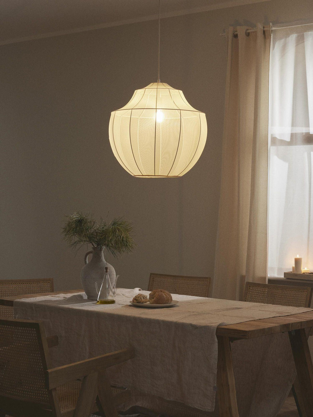 Eraeyra Lampe Suspension en Tissu Maille d'Élégance Premium - Neutralighting