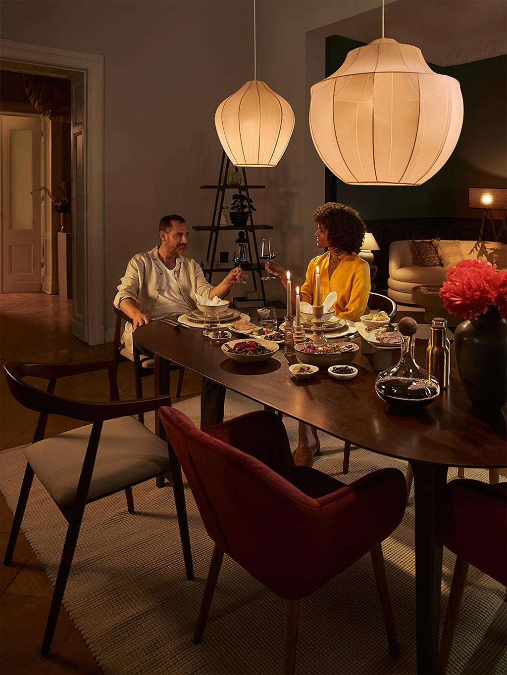 Eraeyra Lampe Suspension en Tissu Maille d'Élégance Premium - Neutralighting
