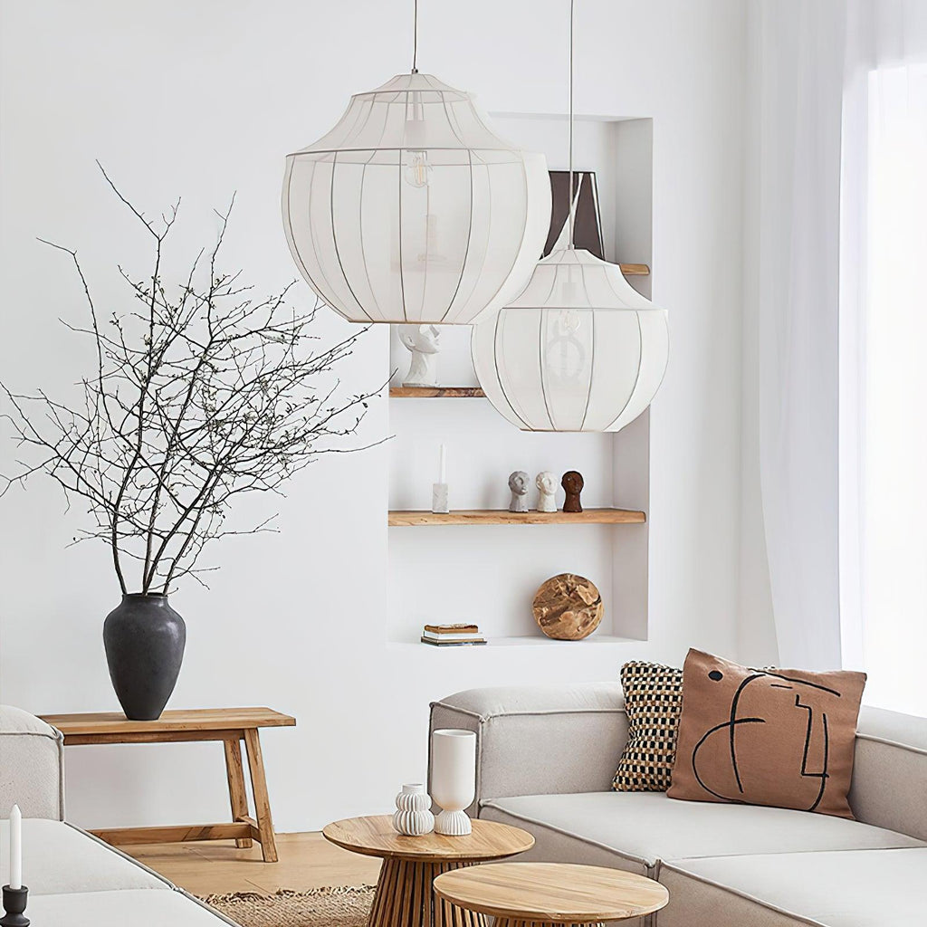 Eraeyra Lampe Suspension en Tissu Maille d'Élégance Premium - Neutralighting