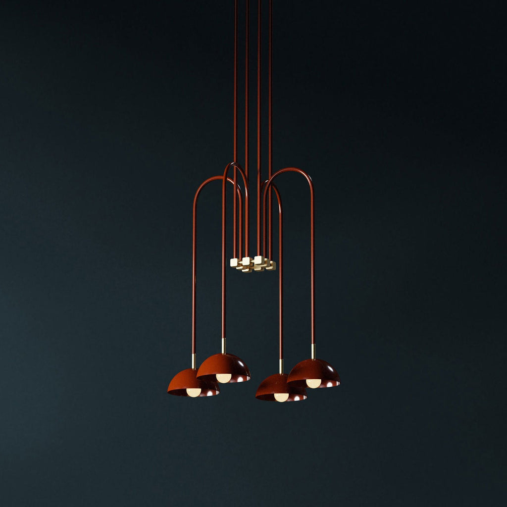 Blikuvyh Ancien Industriel Atelier Laiton Métal Lustre - Neutralighting