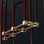 Blikuvyh Ancien Industriel Atelier Laiton Métal Lustre - Neutralighting