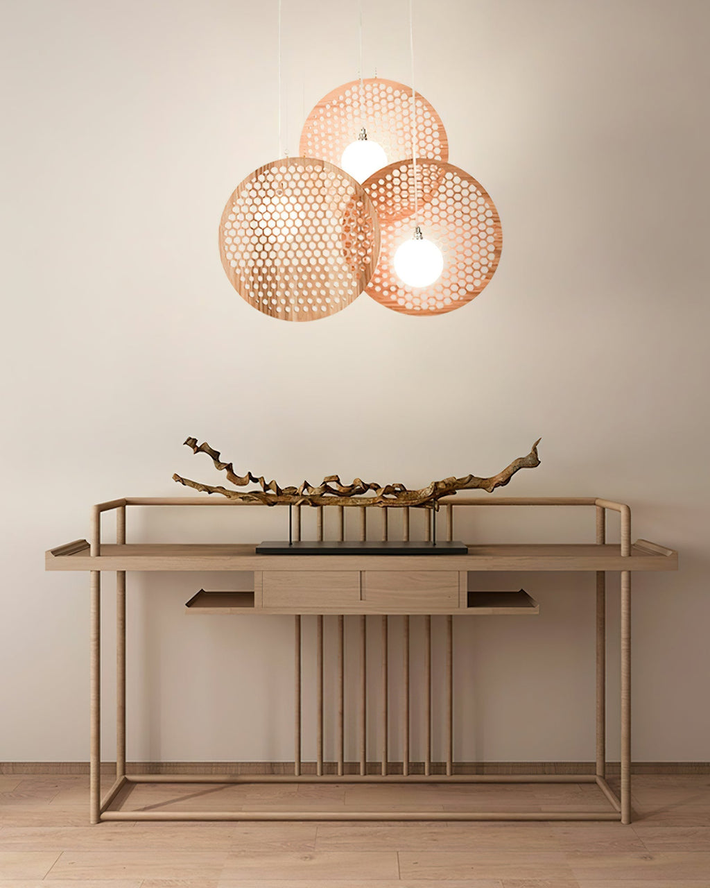 Aurora Chandelier Wooden Plate - Neutralighting