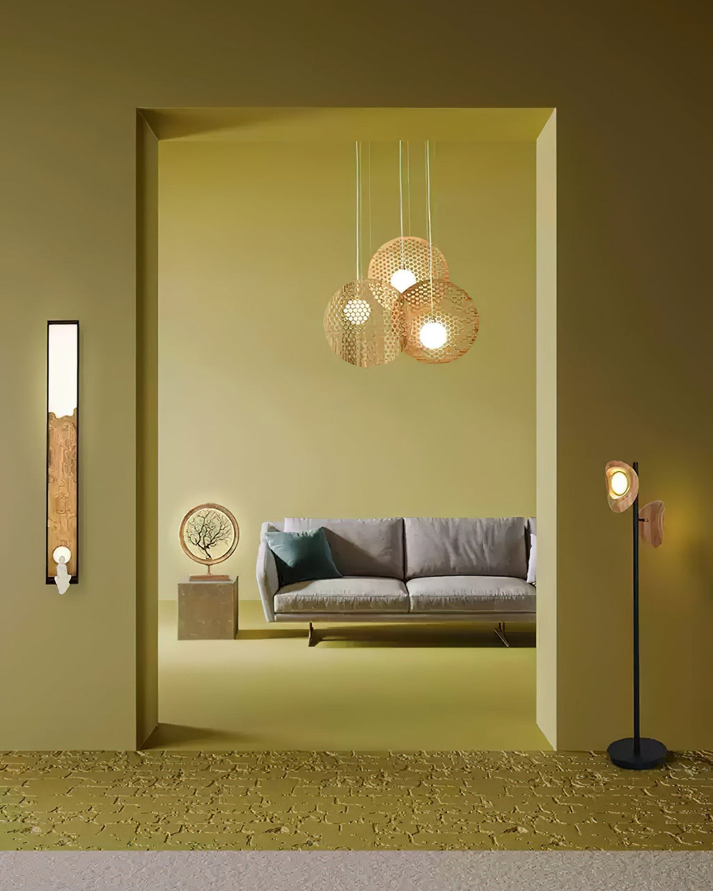 Aurora Chandelier Wooden Plate - Neutralighting