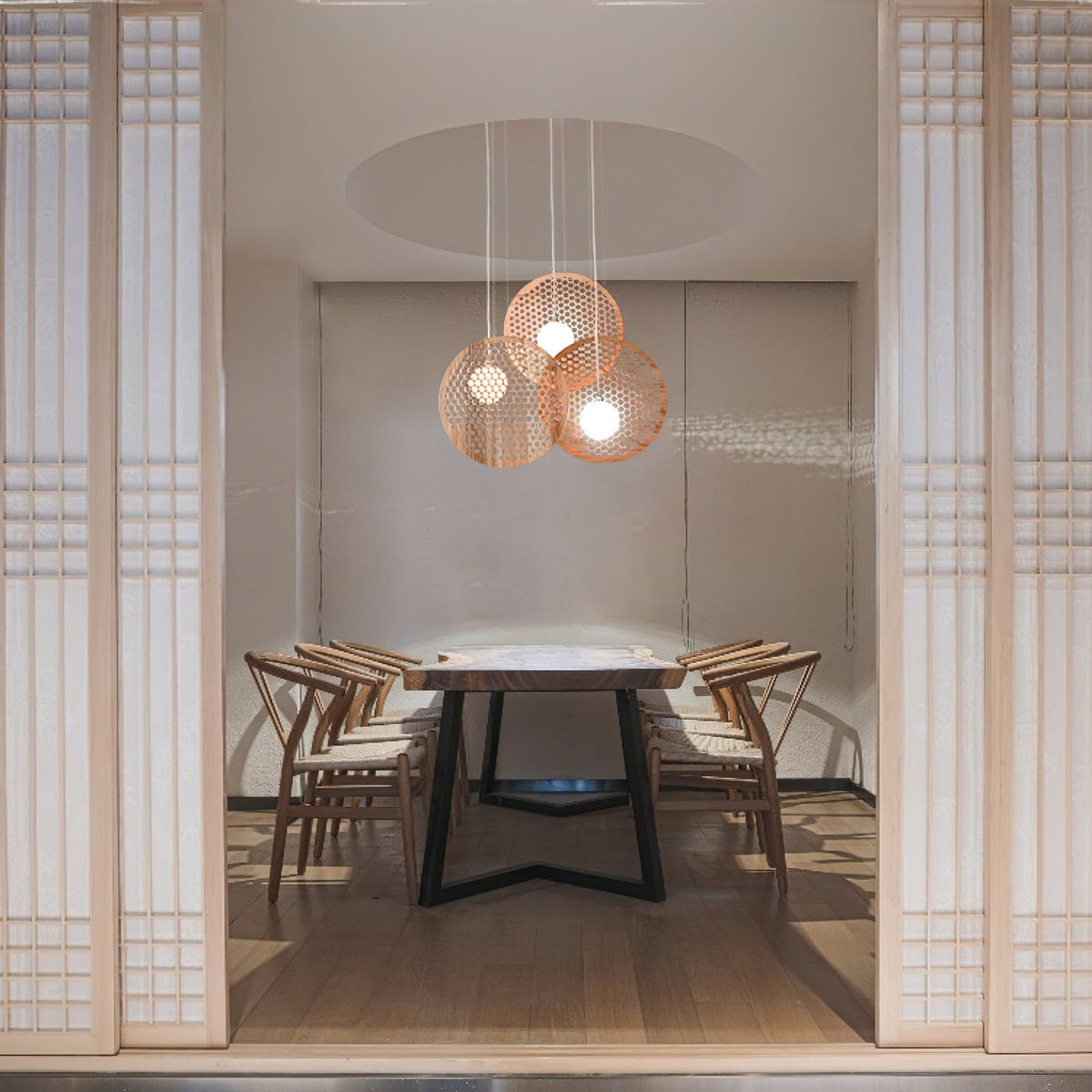 Aurora Chandelier Wooden Plate - Neutralighting