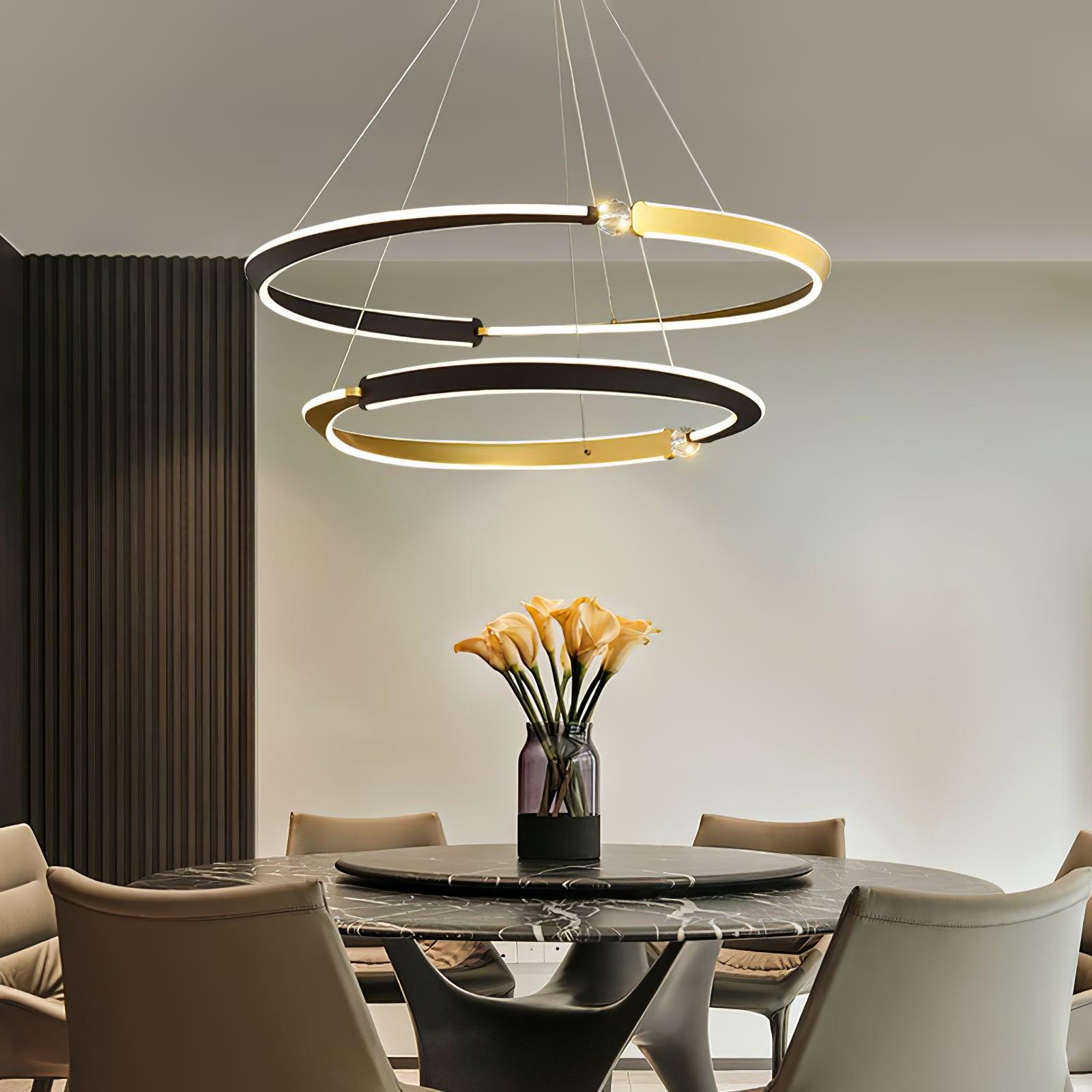 Lustra Chandelier Cristal Noir Or Salle à Manger LED - Neutralighting