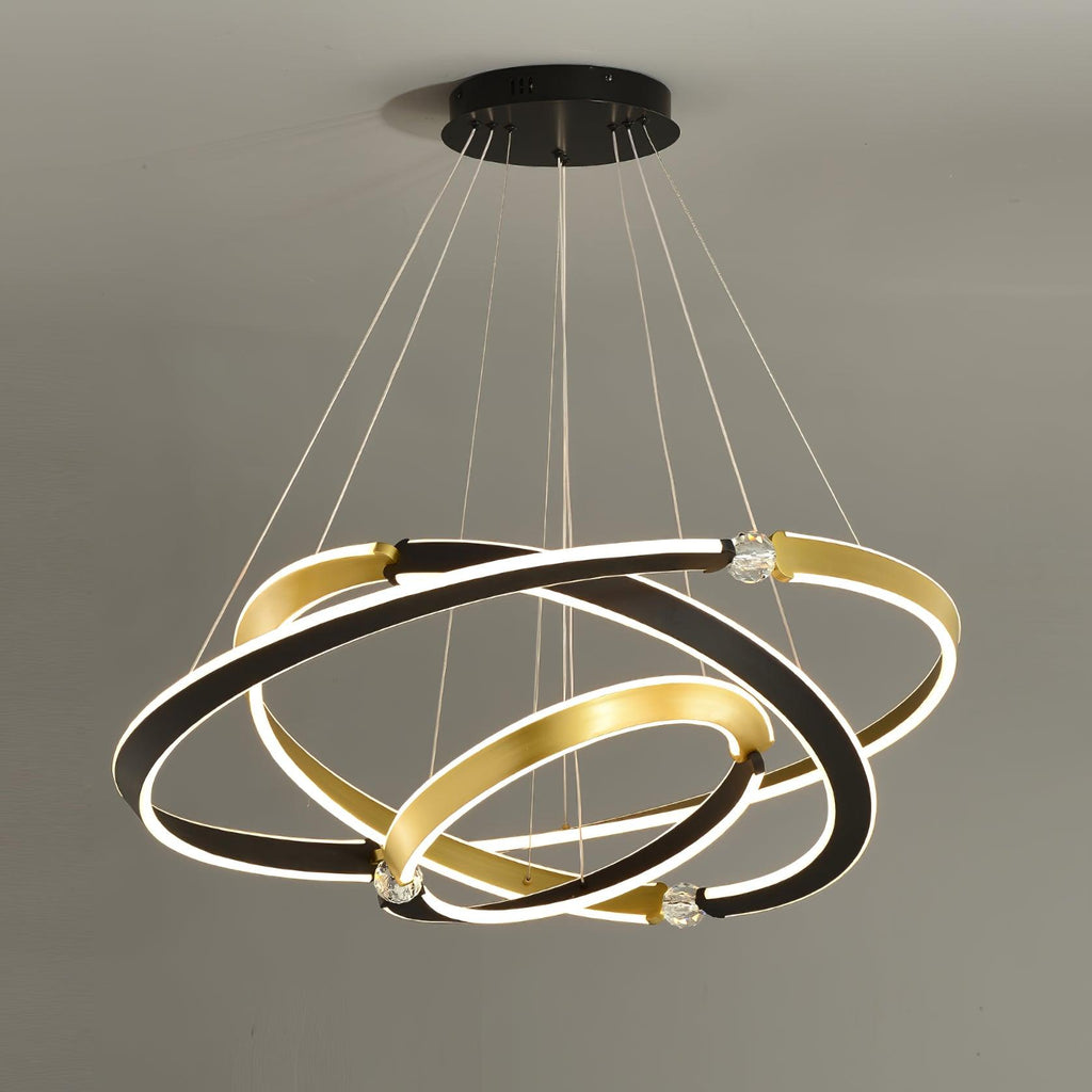 Lustra Chandelier Cristal Noir Or Salle à Manger LED - Neutralighting