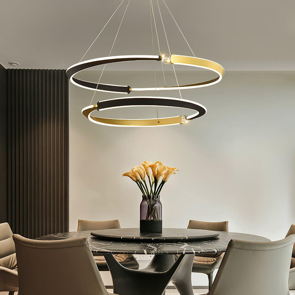 Lustra Chandelier Cristal Noir Or Salle à Manger LED - Neutralighting