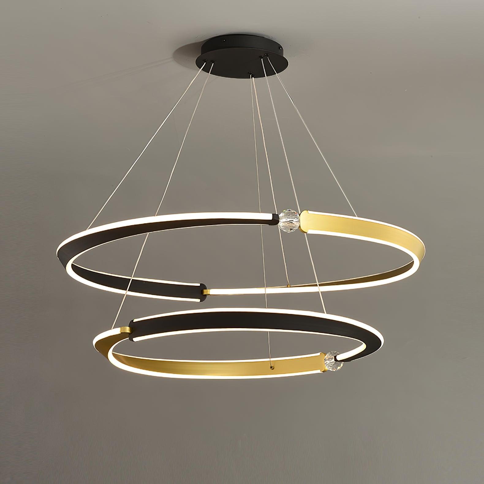 Lustra Chandelier Cristal Noir Or Salle à Manger LED - Neutralighting