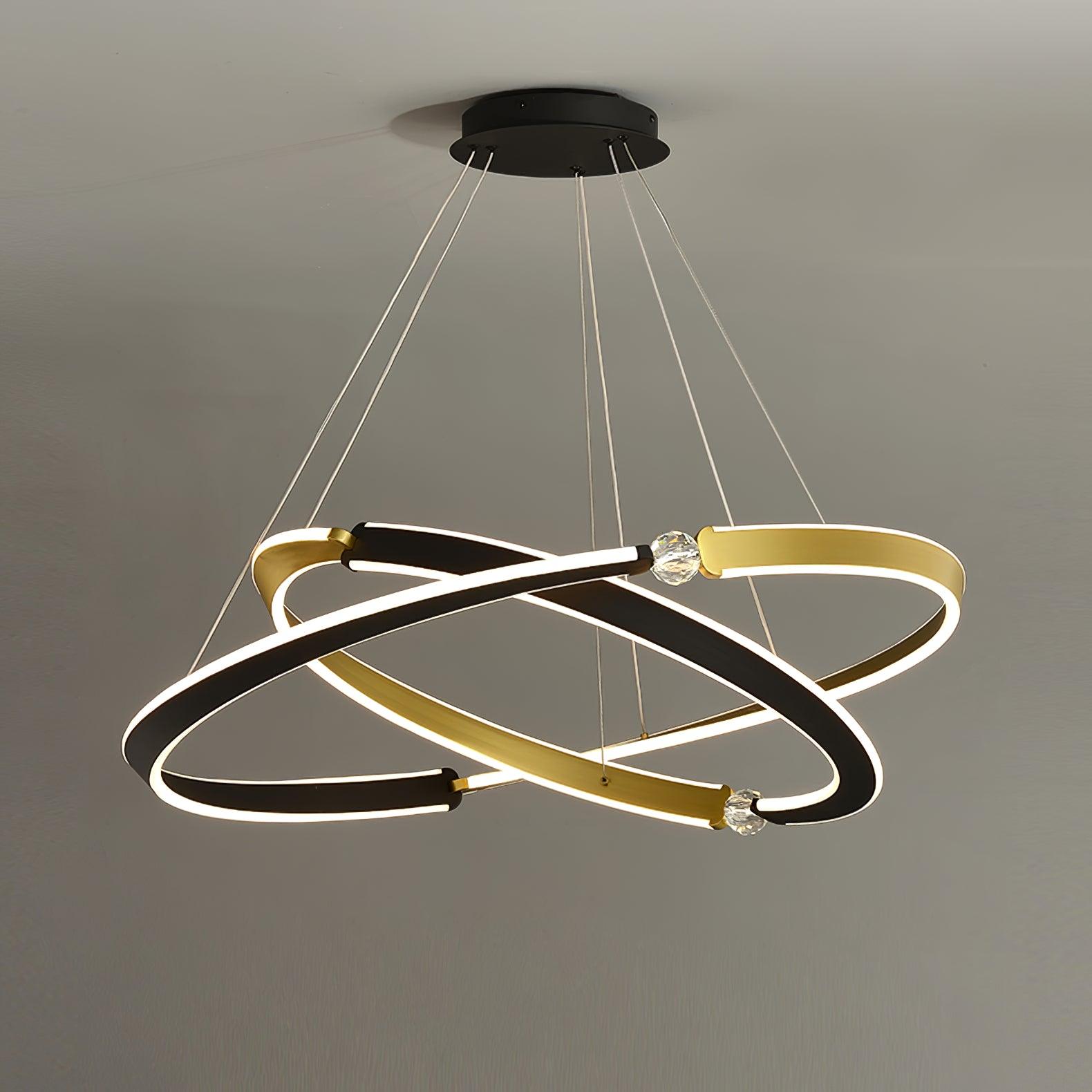 Lustra Chandelier Cristal Noir Or Salle à Manger LED - Neutralighting