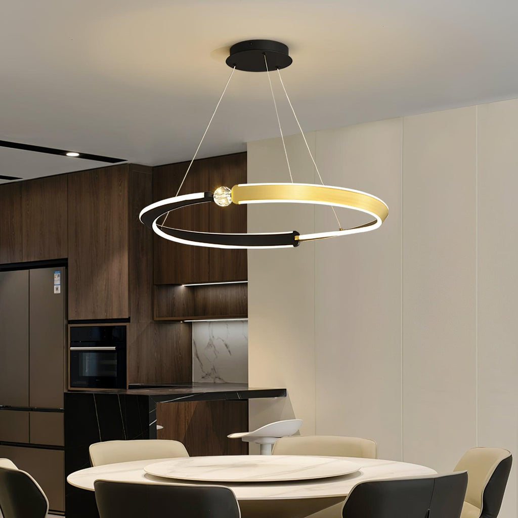 Lustra Chandelier Cristal Noir Or Salle à Manger LED - Neutralighting