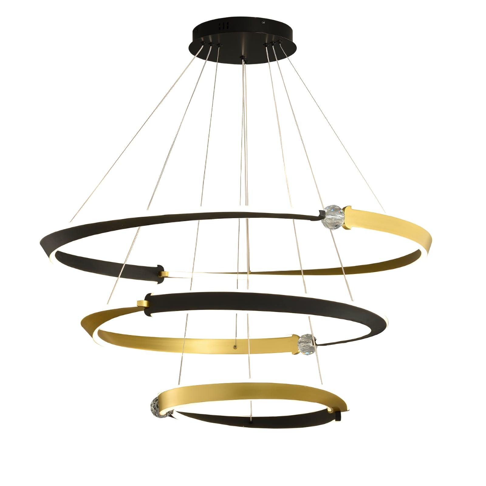 Lustra Chandelier Cristal Noir Or Salle à Manger LED - Neutralighting