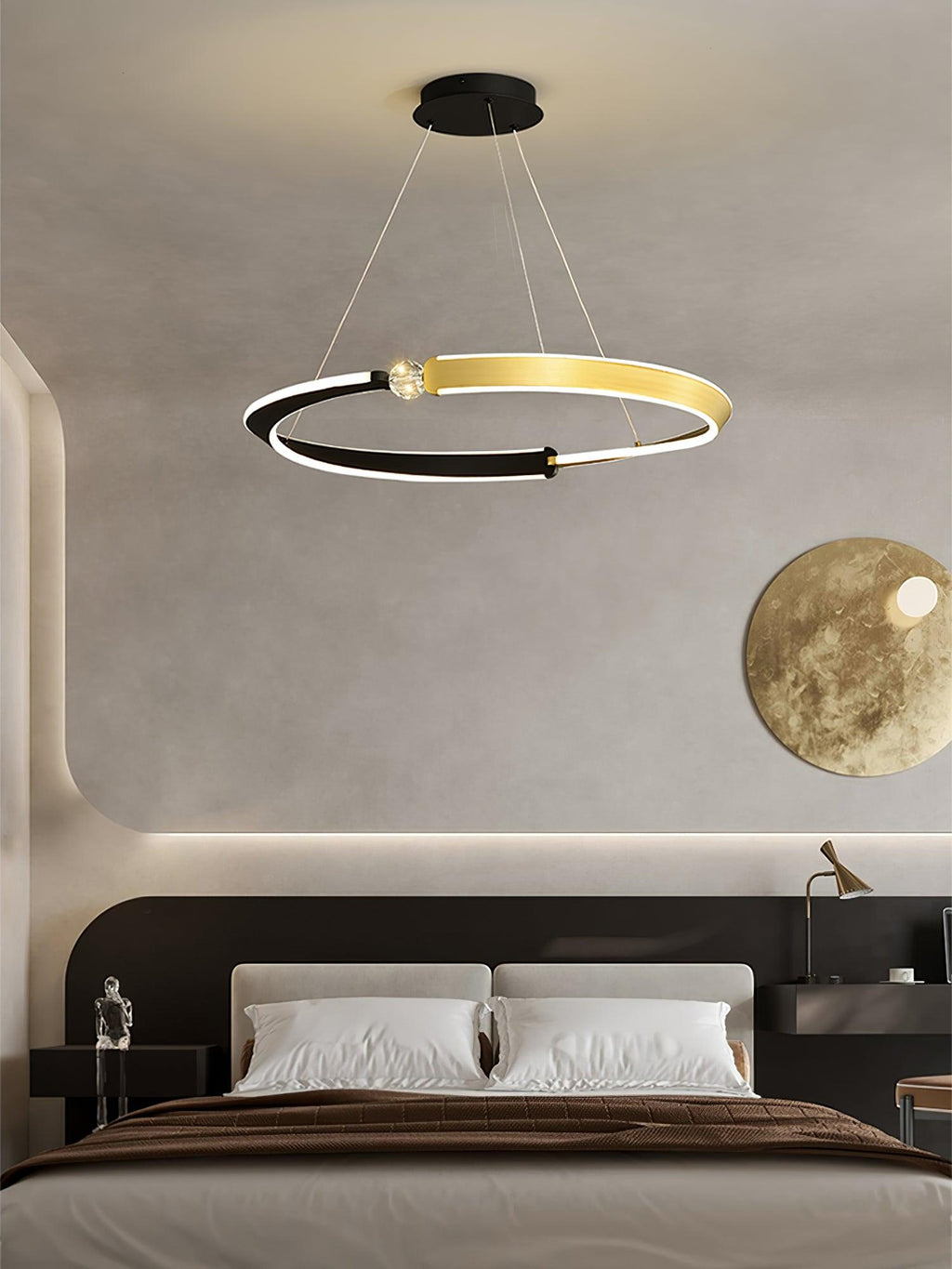 Lustra Chandelier Cristal Noir Or Salle à Manger LED - Neutralighting