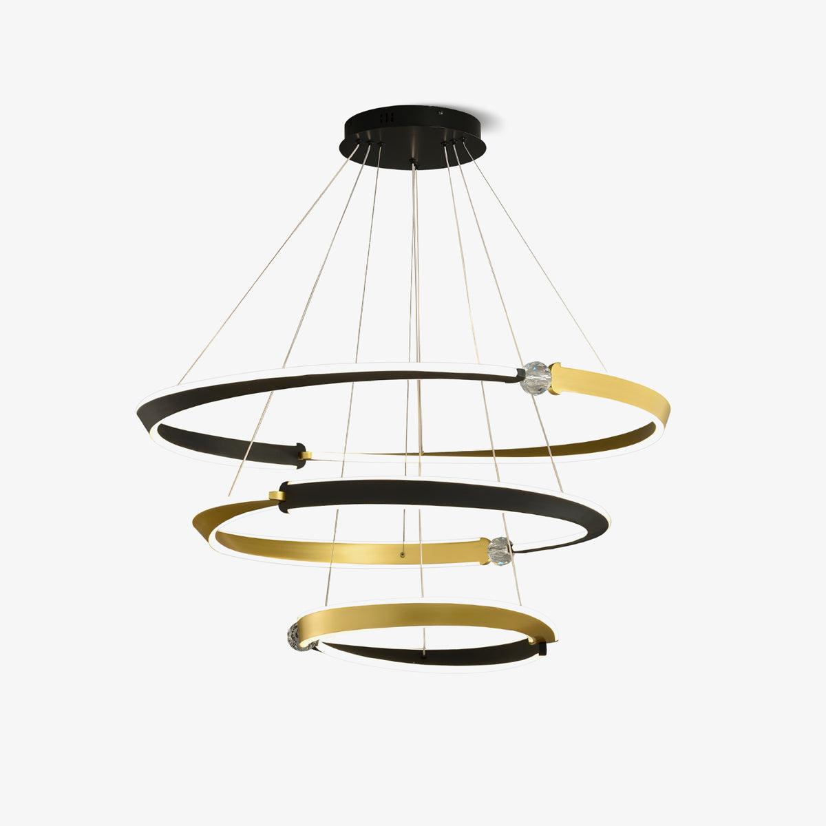 Lustra Chandelier Cristal Noir Or Salle à Manger LED - Neutralighting
