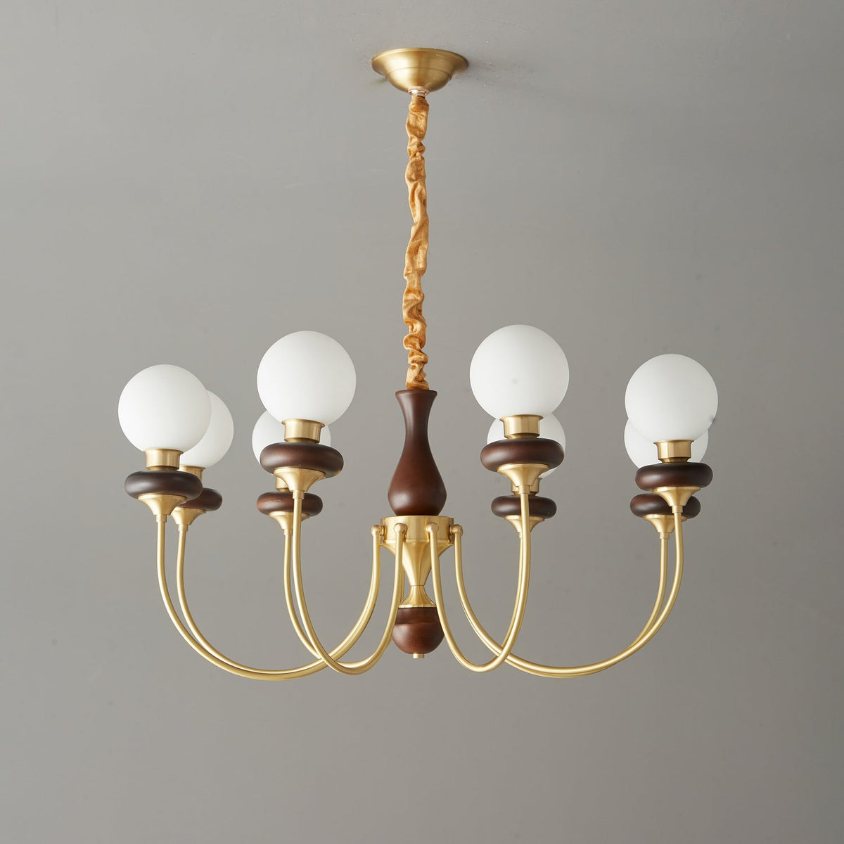 Cotheor Lustre Vintage Traditionnel en Bois et Verre Arc - Neutralighting