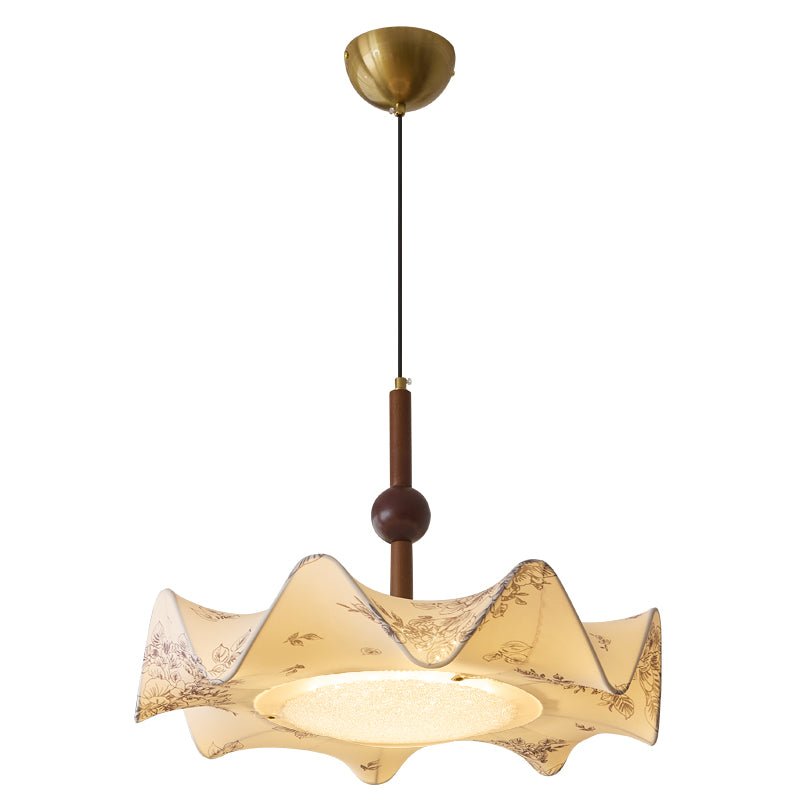 Zoshaos Suspension en Tissu Vintage et Bois Élégant - Neutralighting
