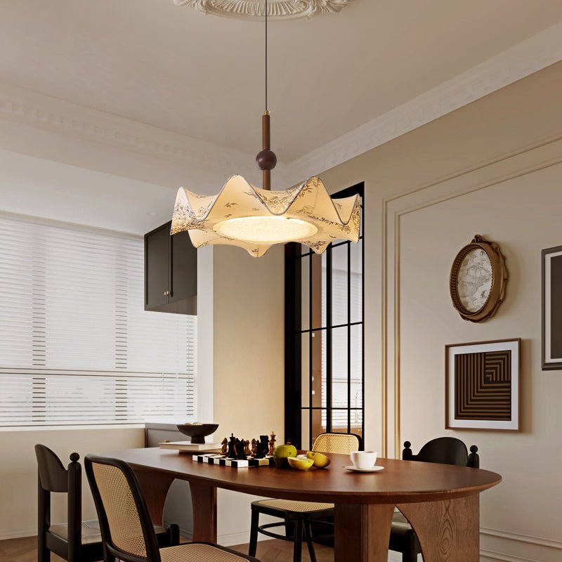 Zoshaos Suspension en Tissu Vintage et Bois Élégant - Neutralighting