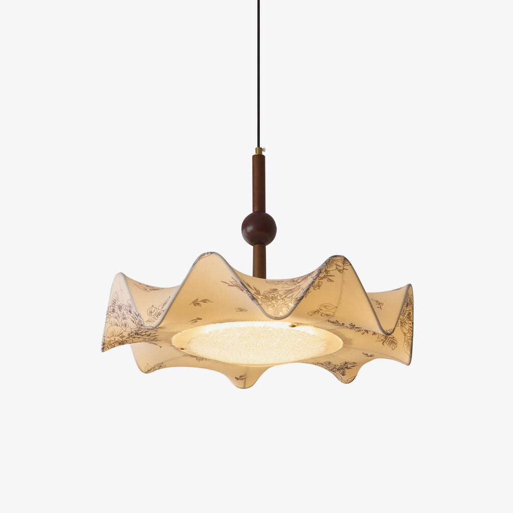 Zoshaos Suspension en Tissu Vintage et Bois Élégant - Neutralighting