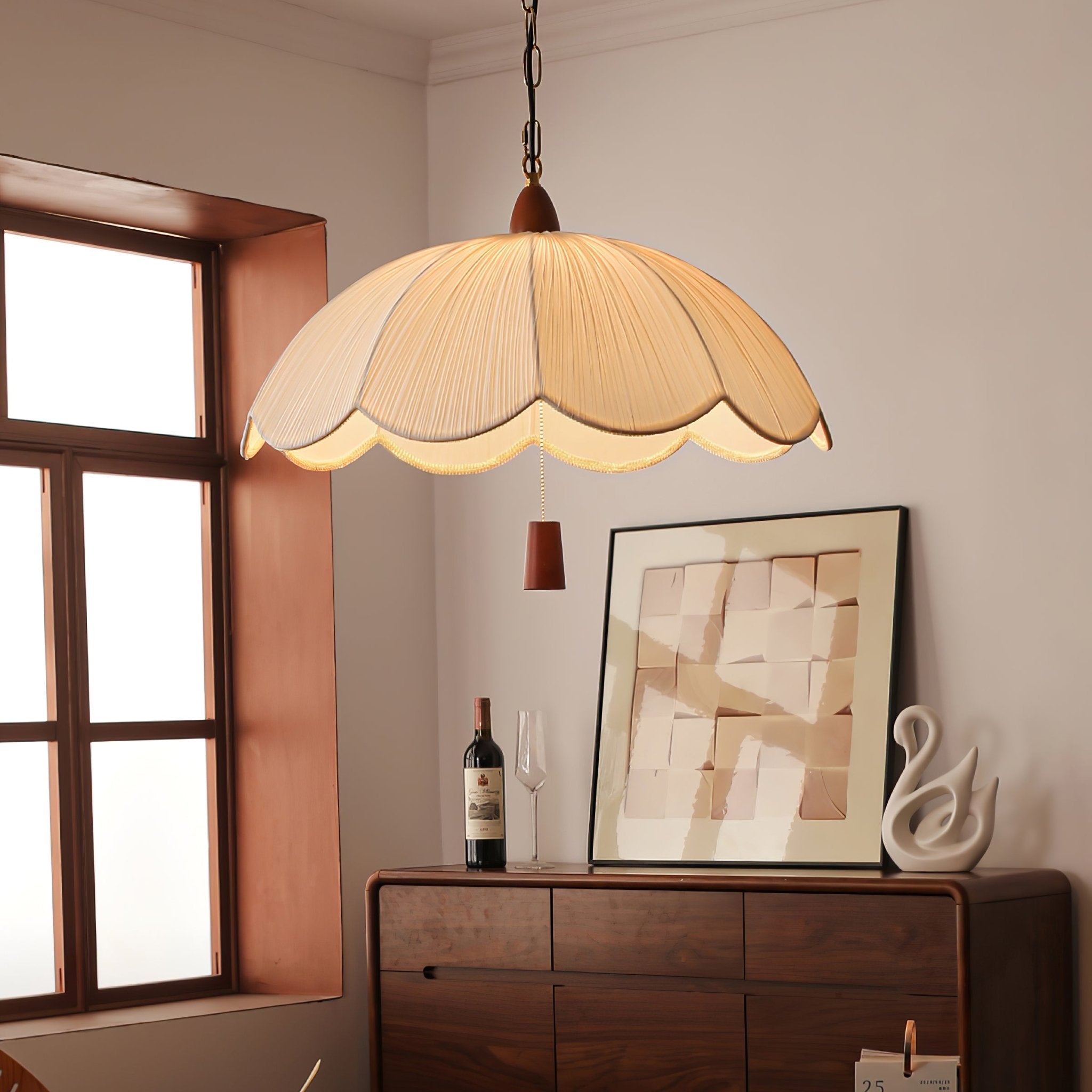 Vephael Suspension en Tissu Art Nouveau - Neutralighting