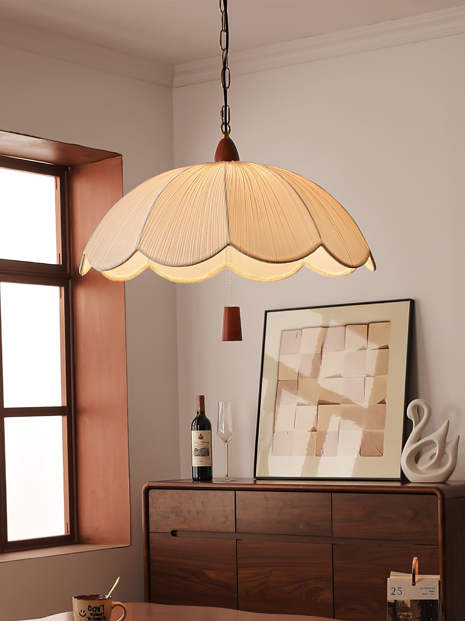 Vephael Suspension en Tissu Art Nouveau - Neutralighting