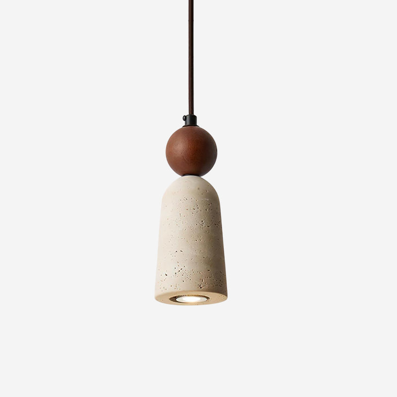 Bellaro Suspension Travertin et Bois - Neutralighting