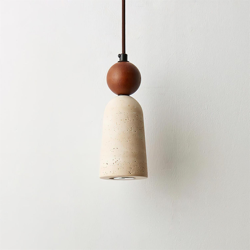 Bellaro Suspension Travertin et Bois - Neutralighting