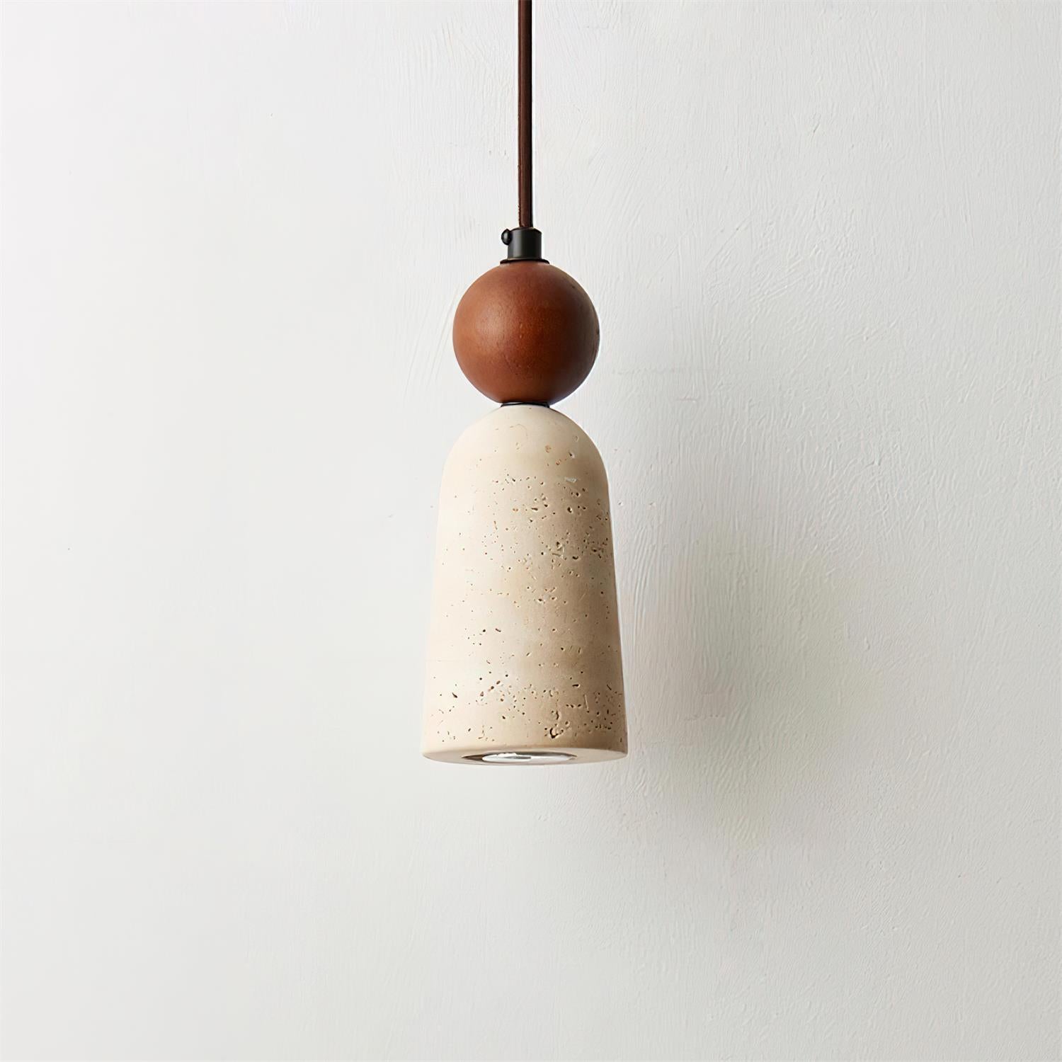 Bellaro Suspension Travertin et Bois - Neutralighting