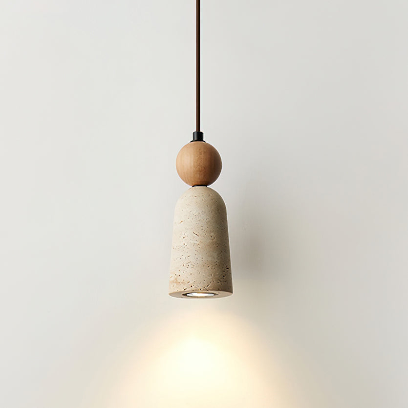 Bellaro Suspension Travertin et Bois - Neutralighting