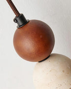 Bellaro Suspension Travertin et Bois - Neutralighting