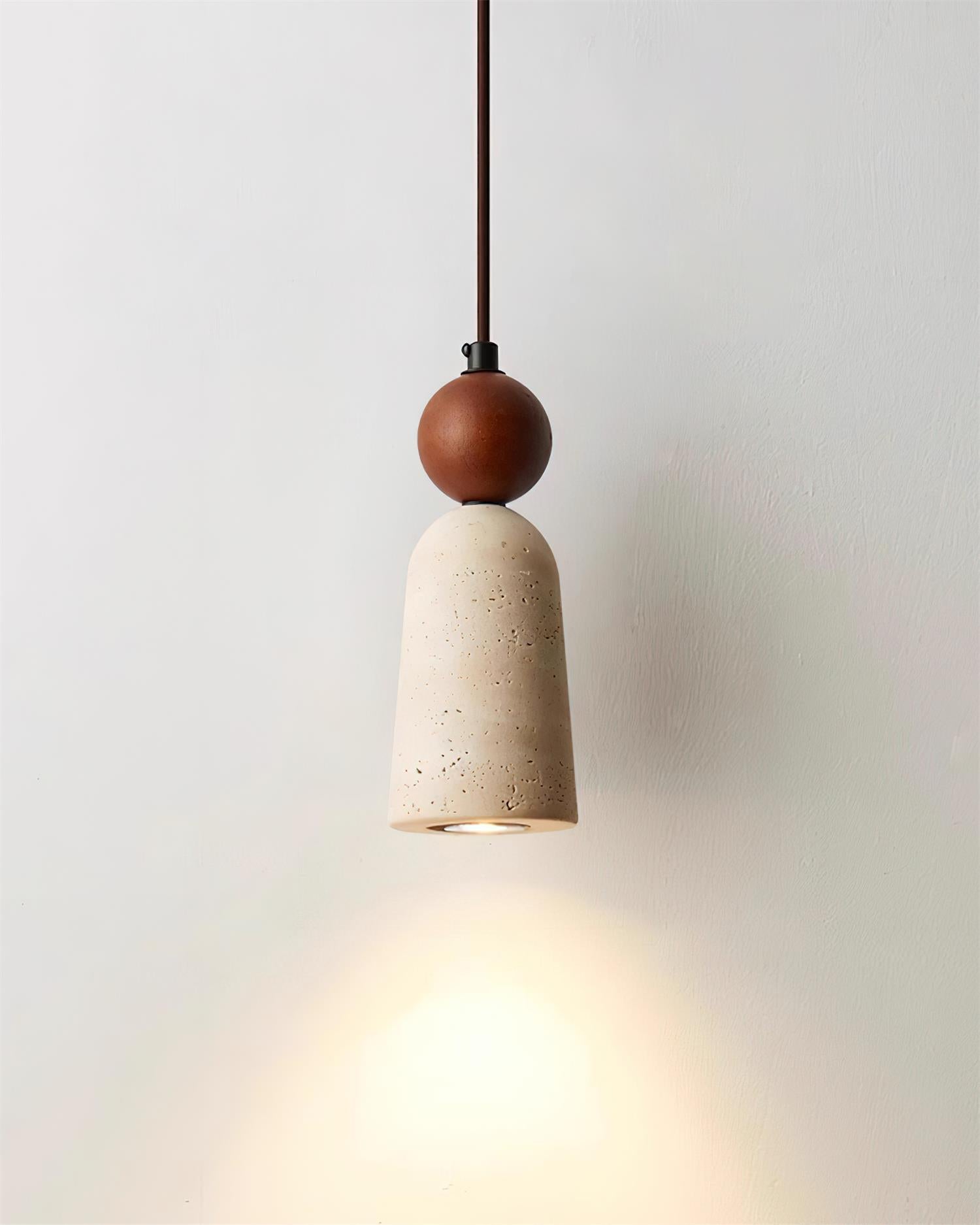 Bellaro Suspension Travertin et Bois - Neutralighting
