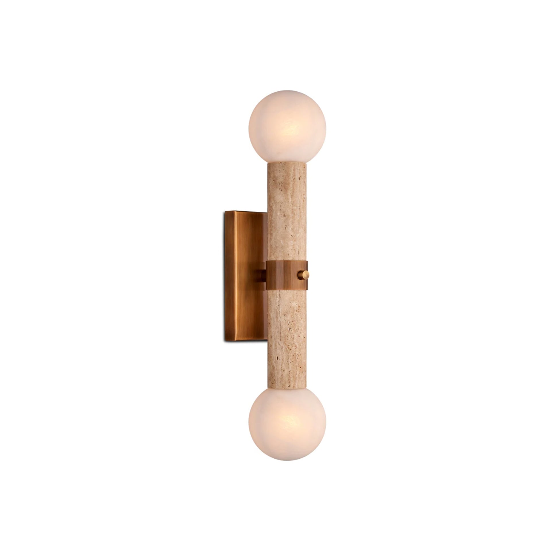 Dvaluvyh Moderne Minimaliste Travertin Métal Verre Applique Murale - Neutralighting