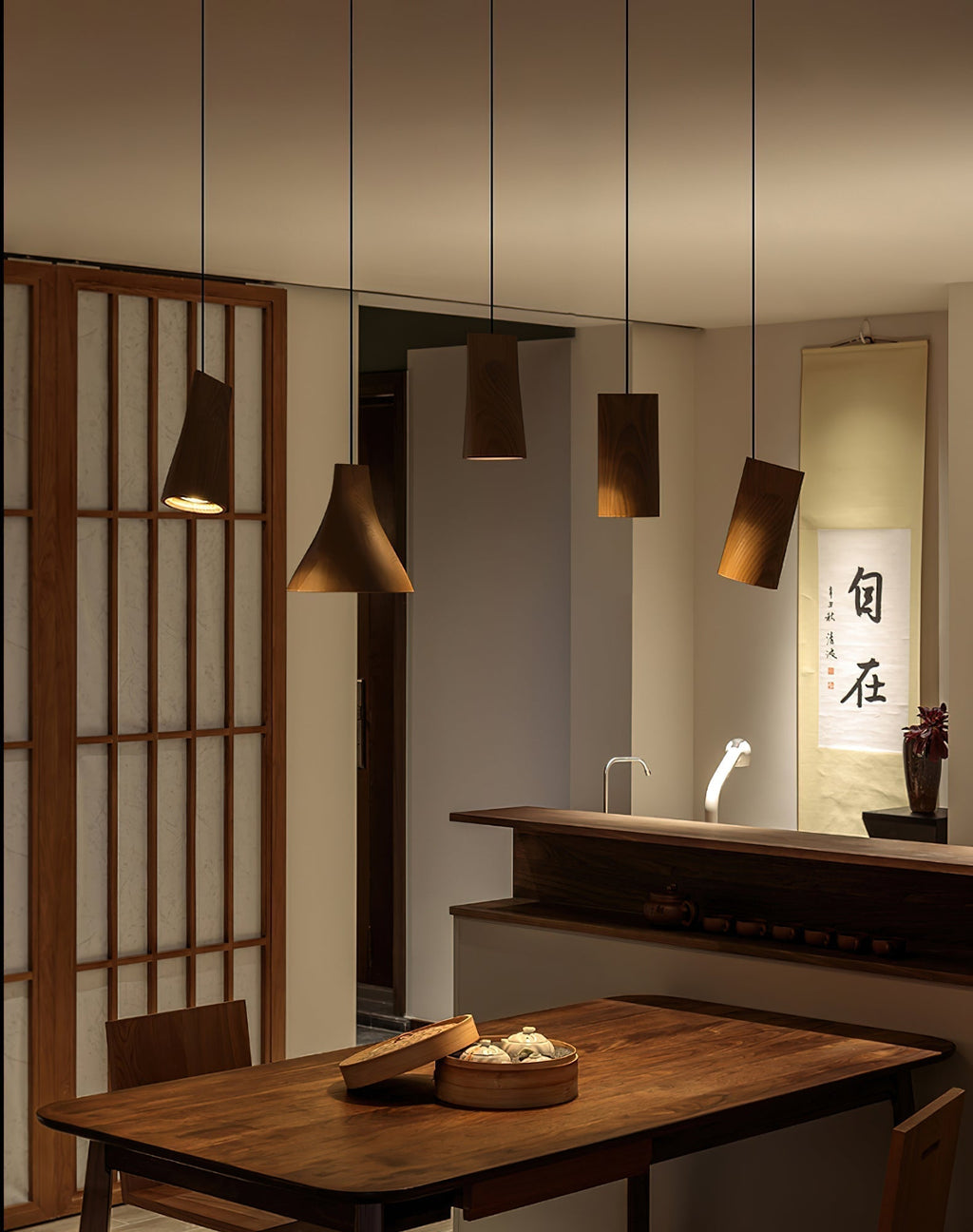 Ivarara Suspension Bois Asymétrique - Neutralighting