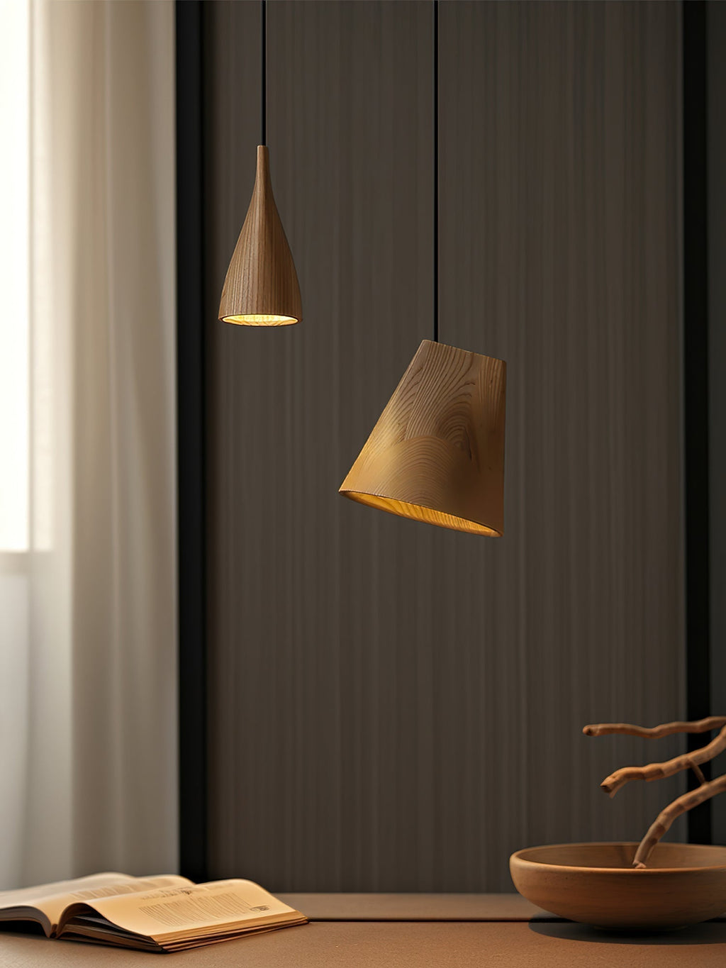 Ivarara Suspension Bois Asymétrique - Neutralighting