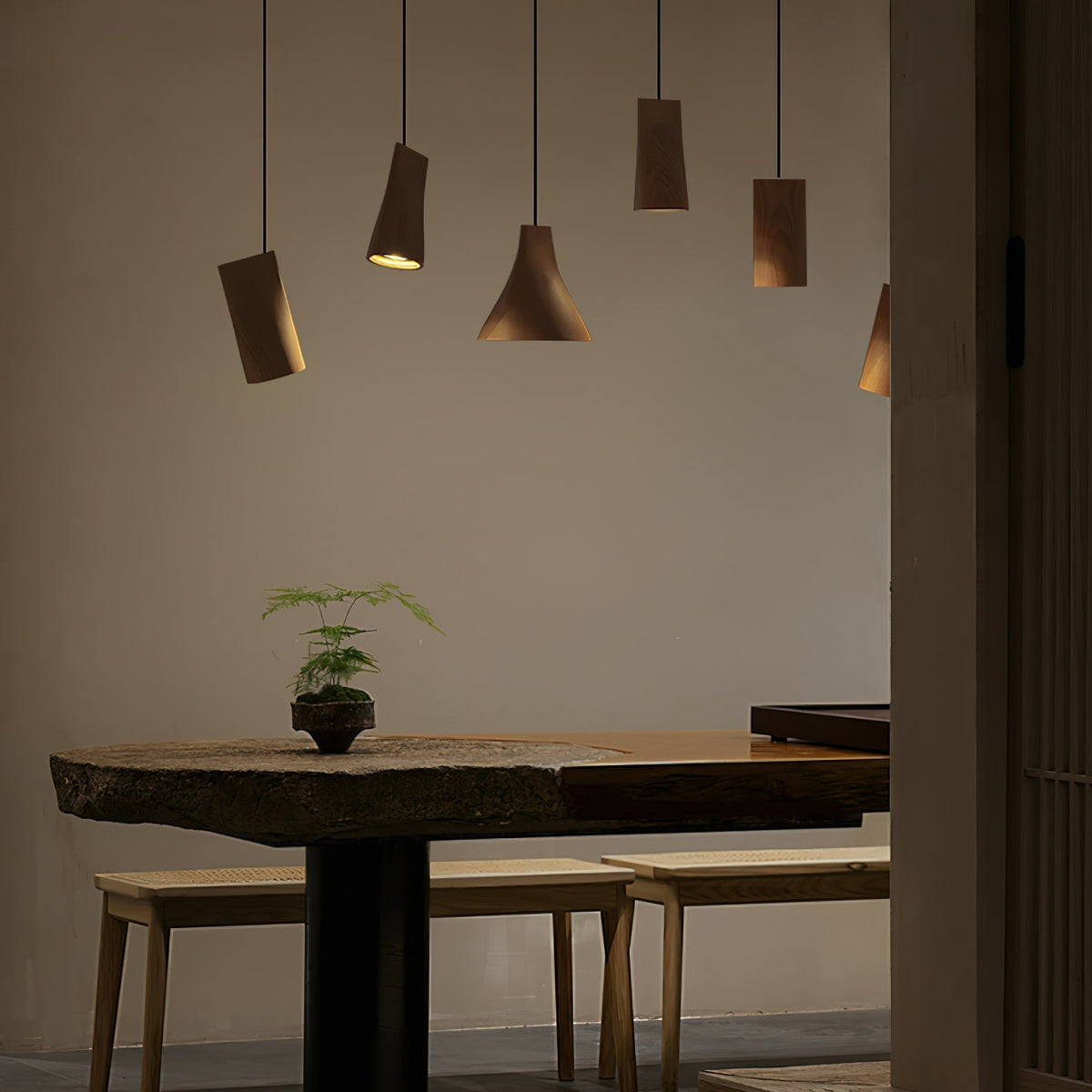 Ivarara Suspension Bois Asymétrique - Neutralighting