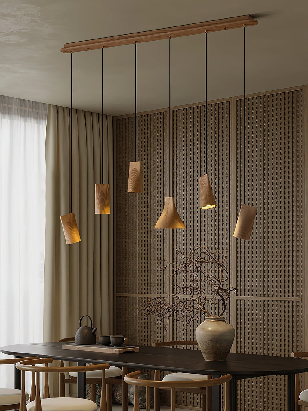 Ivarara Suspension Bois Asymétrique - Neutralighting