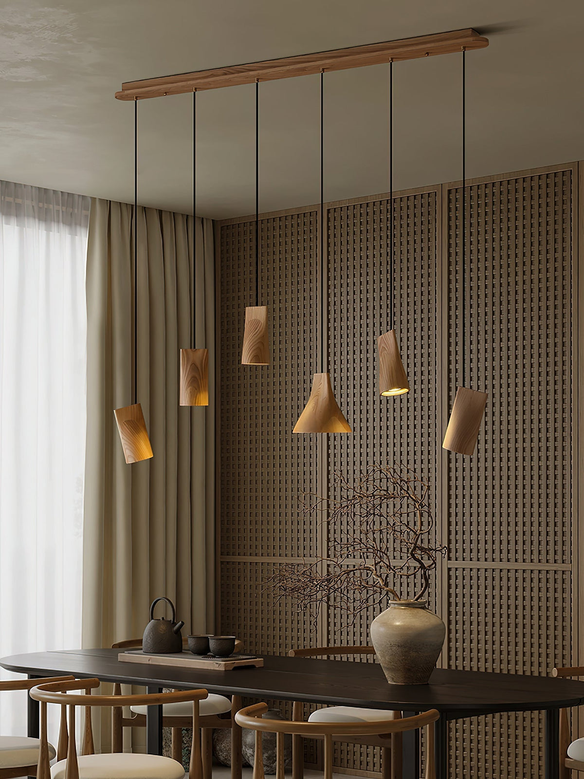 Ivarara Suspension Bois Asymétrique - Neutralighting