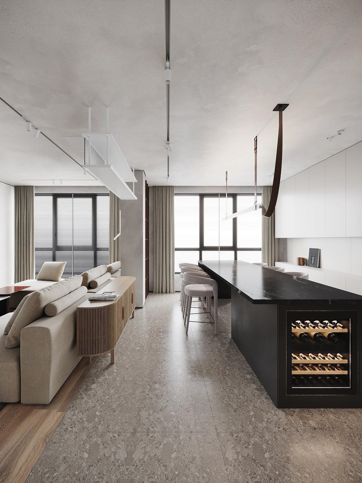 Arcadia Suspension Moderne en Cuir - Neutralighting