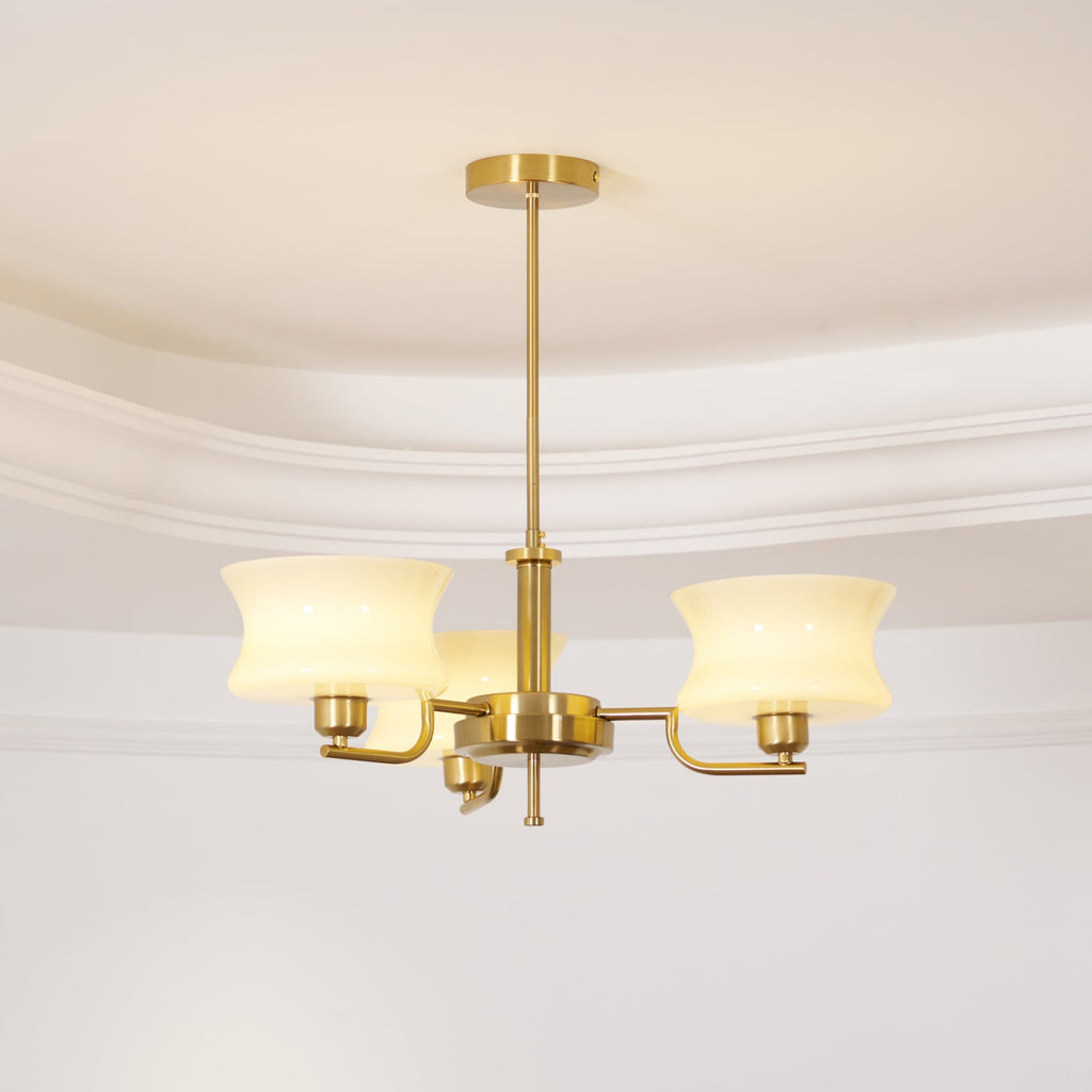 Lustra Chandelier en Verre Vintage Doré Naturel - Neutralighting