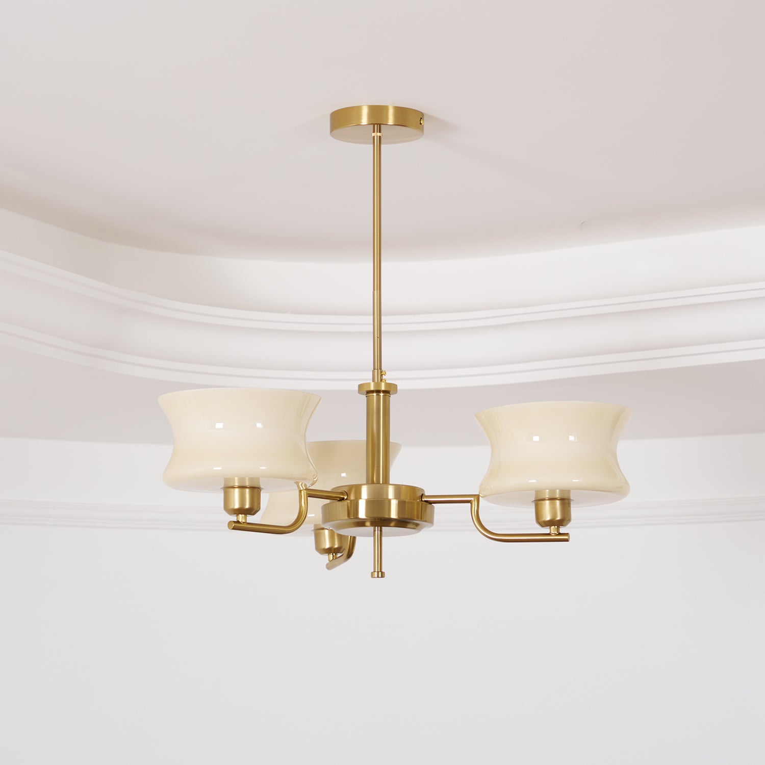 Lustra Chandelier en Verre Vintage Doré Naturel - Neutralighting