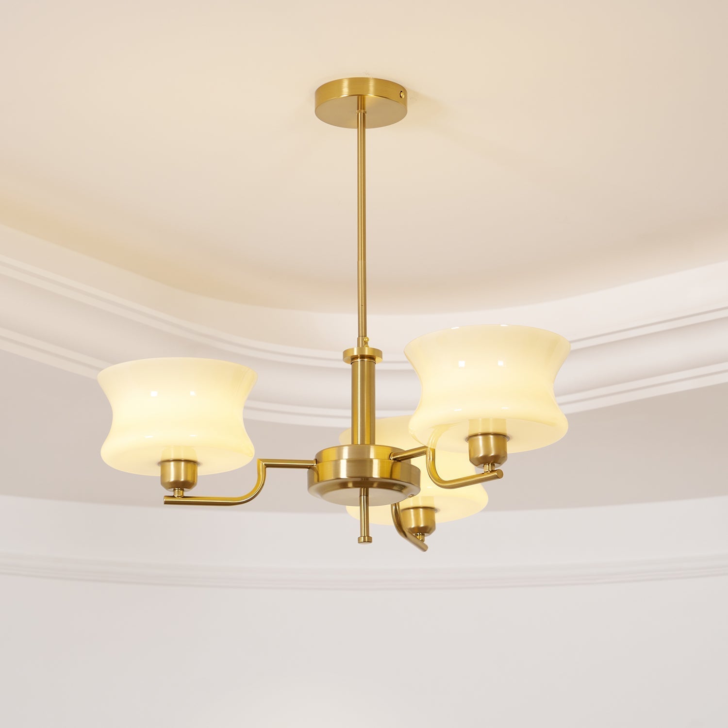 Lustra Chandelier en Verre Vintage Doré Naturel - Neutralighting