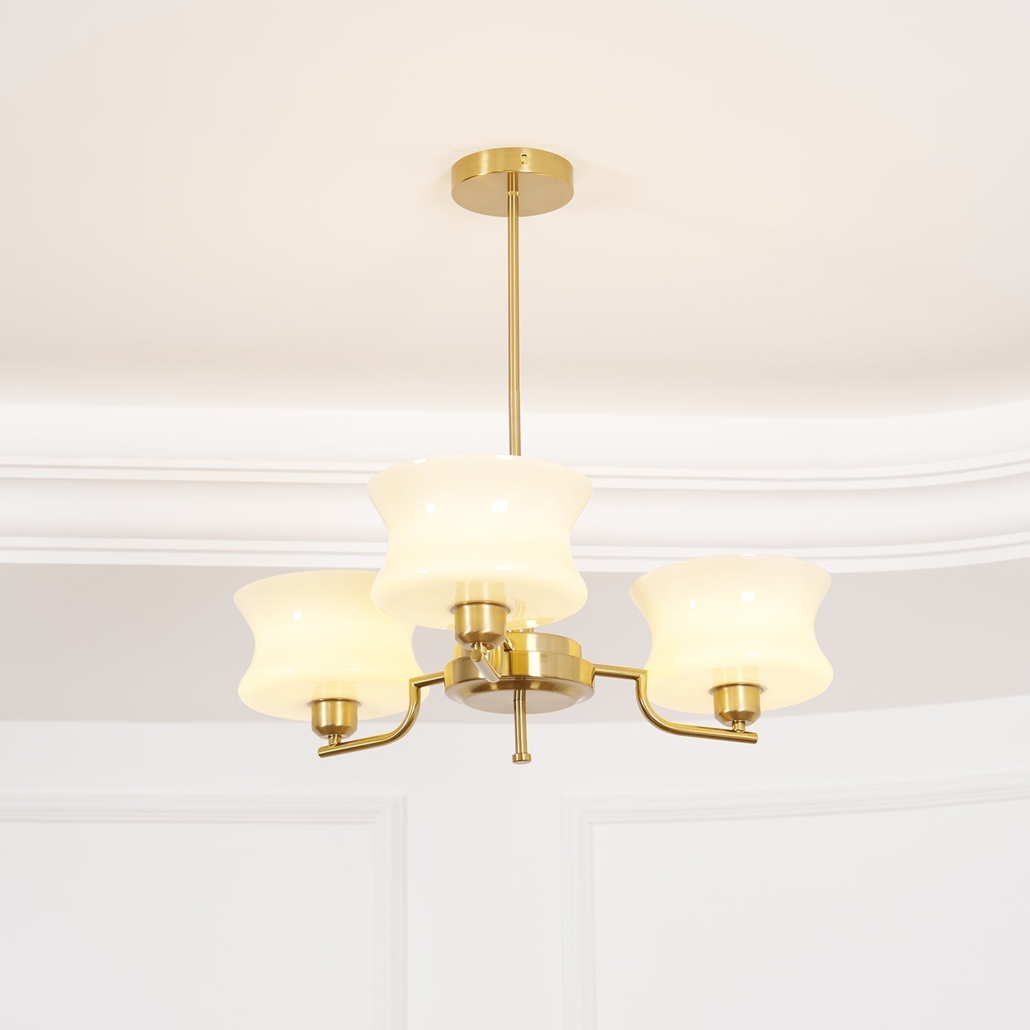 Lustra Chandelier en Verre Vintage Doré Naturel - Neutralighting