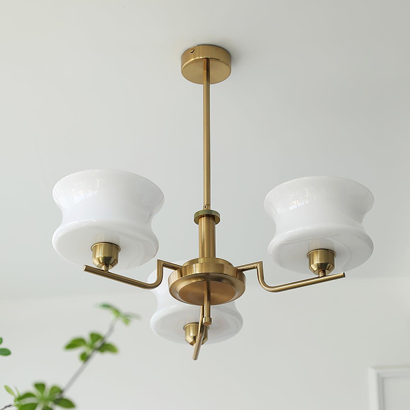 Lustra Chandelier en Verre Vintage Doré Naturel - Neutralighting
