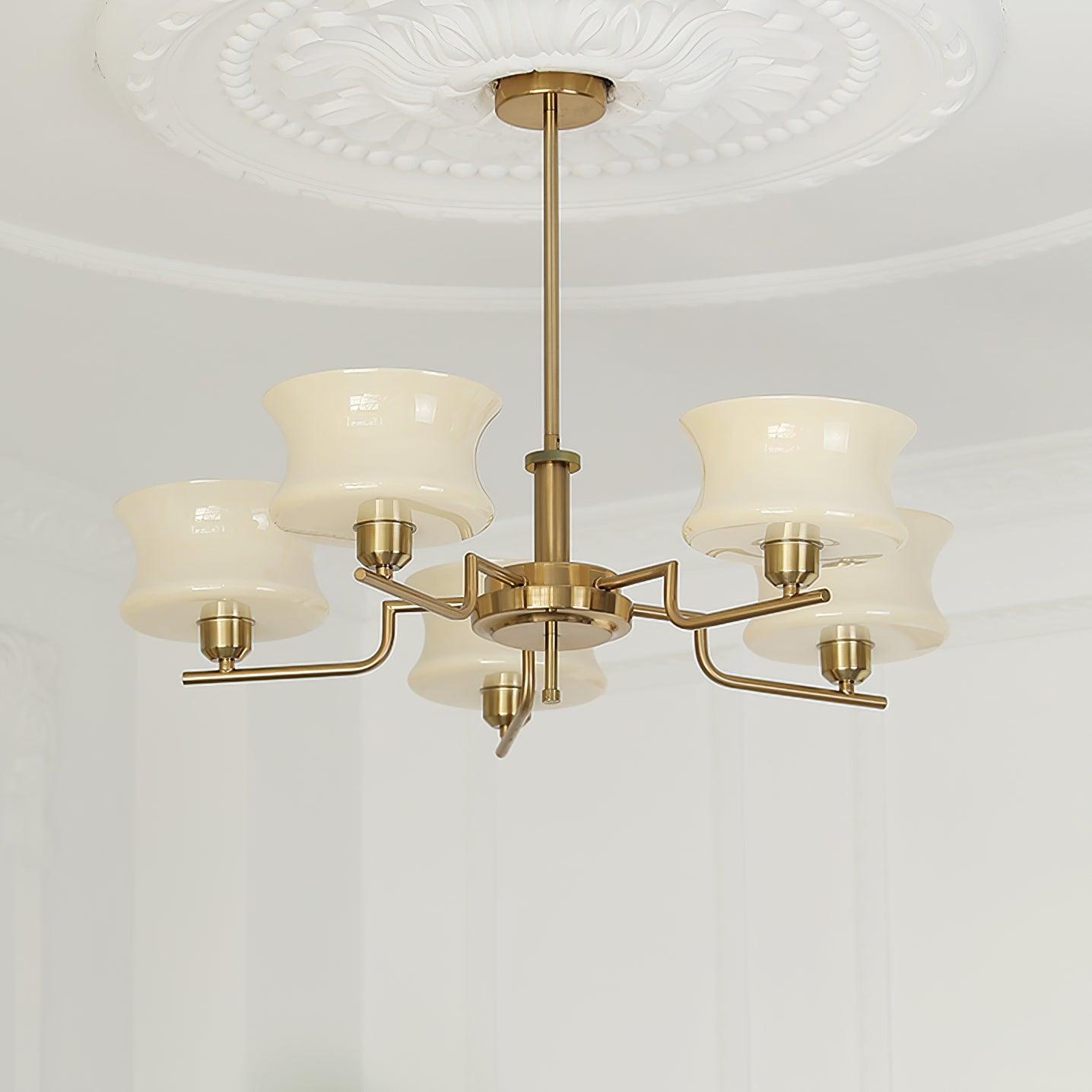 Lustra Chandelier en Verre Vintage Doré Naturel - Neutralighting