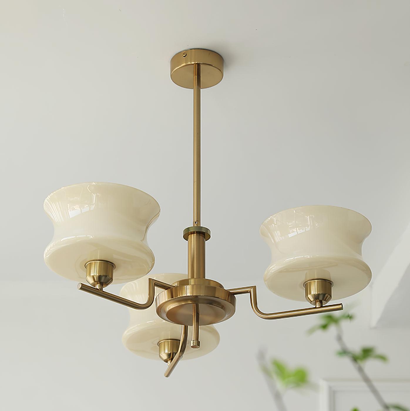 Lustra Chandelier en Verre Vintage Doré Naturel - Neutralighting
