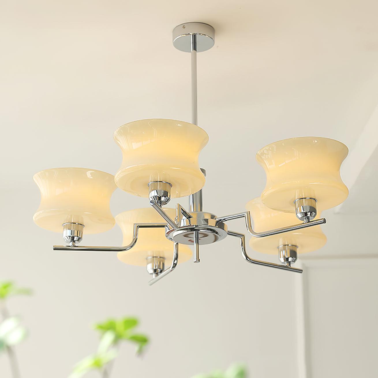 Lustra Chandelier en Verre Vintage Doré Naturel - Neutralighting