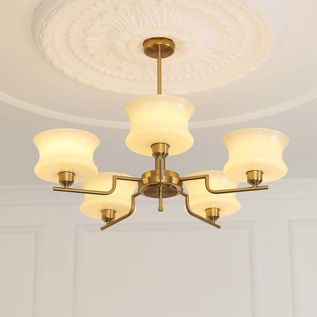 Lustra Chandelier en Verre Vintage Doré Naturel - Neutralighting