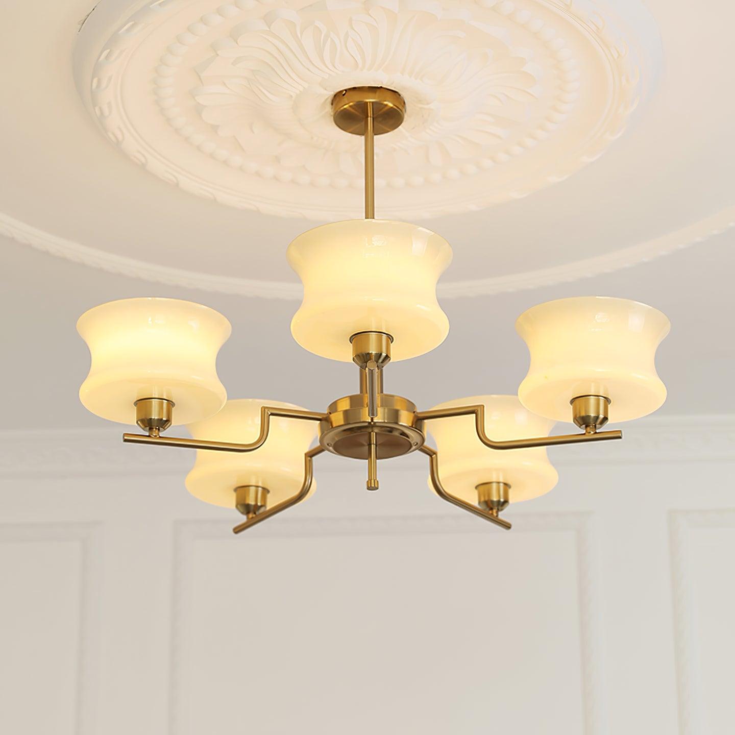 Lustra Chandelier en Verre Vintage Doré Naturel - Neutralighting