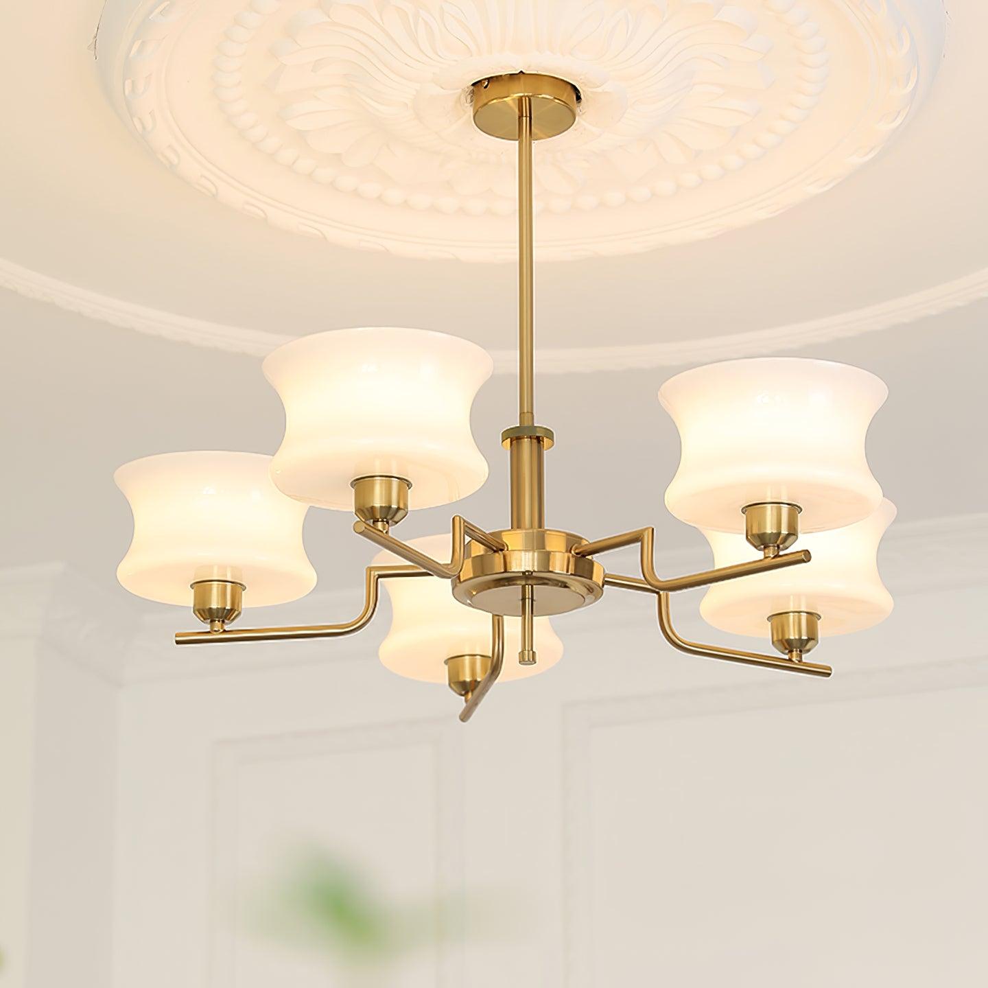 Lustra Chandelier en Verre Vintage Doré Naturel - Neutralighting