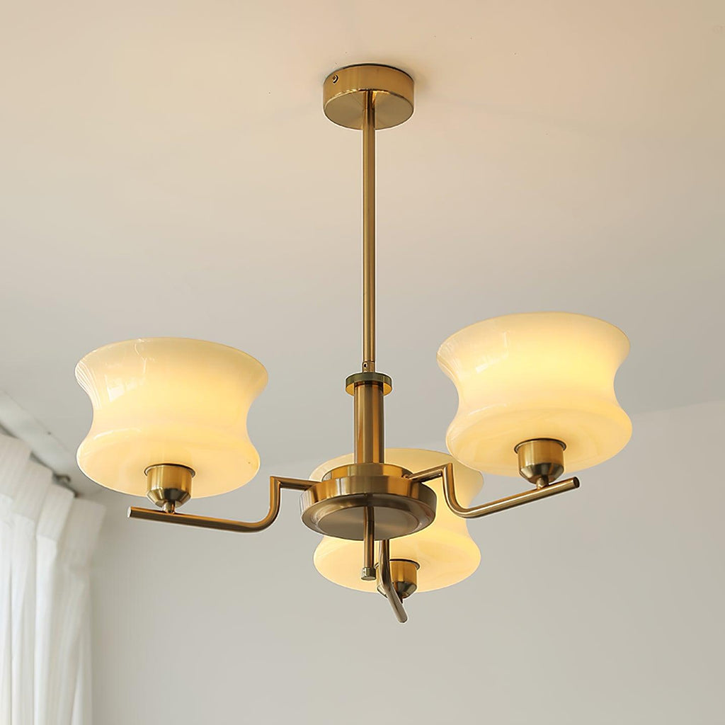 Lustra Chandelier en Verre Vintage Doré Naturel - Neutralighting