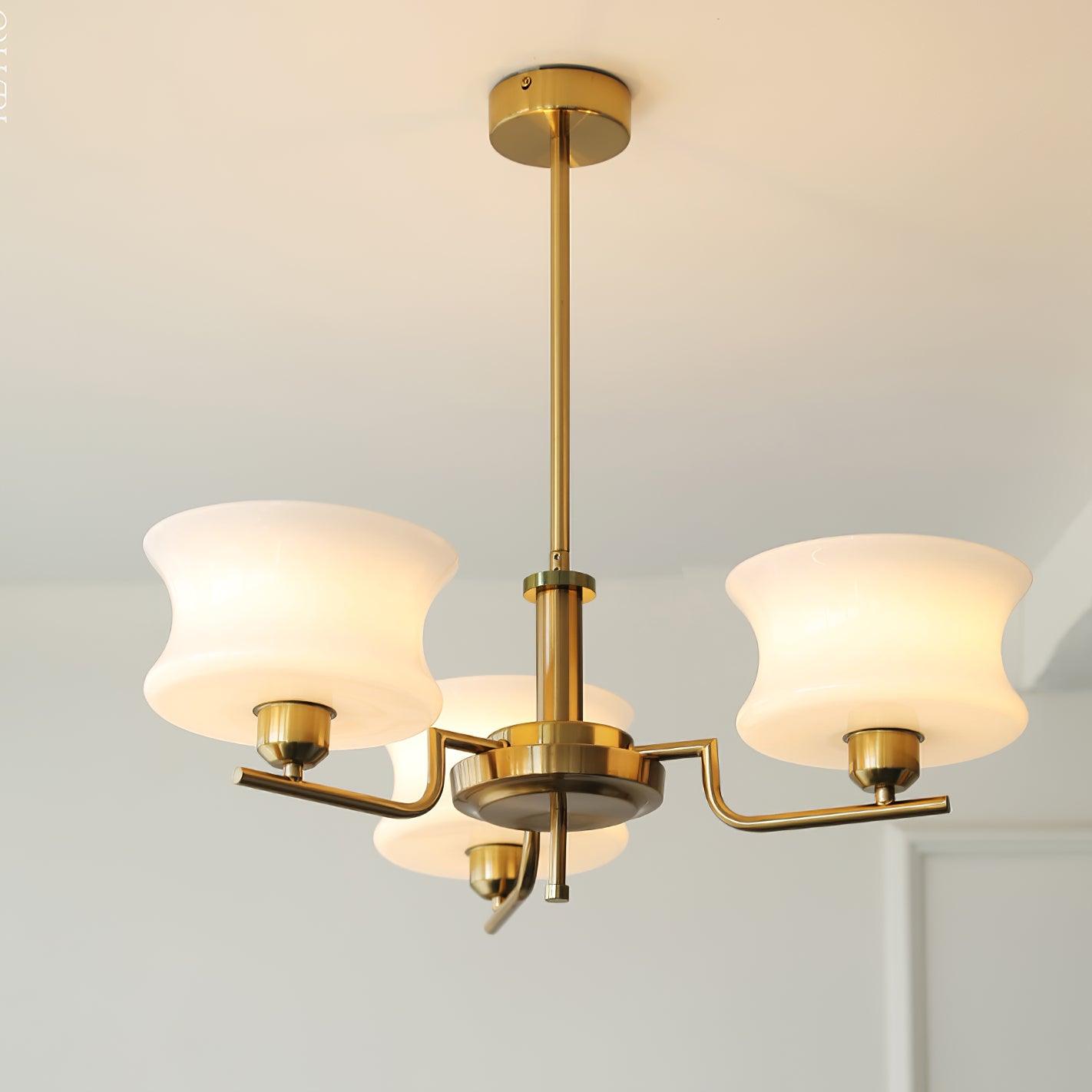Lustra Chandelier en Verre Vintage Doré Naturel - Neutralighting