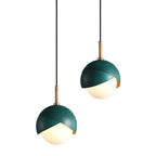 Solara Lampe Suspendue en Laiton Globe Opale Emboîté Moderne - Neutralighting
